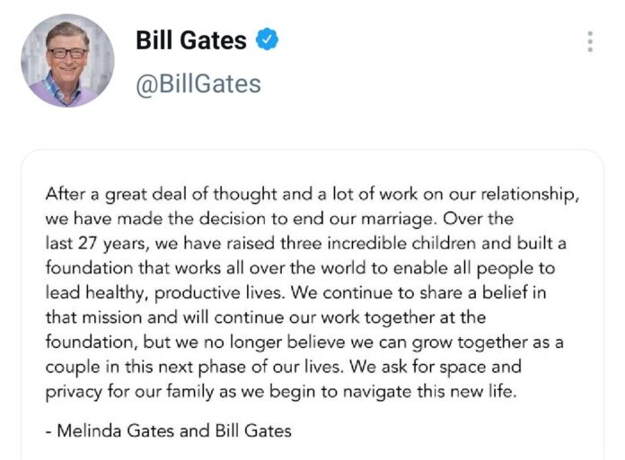 Bill Gates e Melinda divorziano