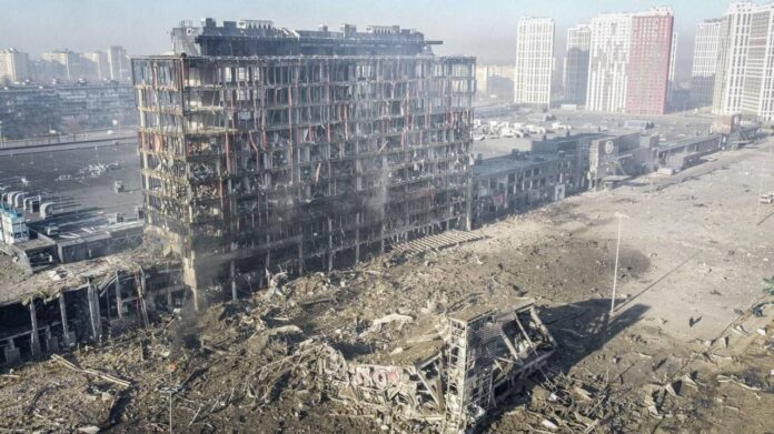 Kiev dopo i bombardamenti - fonte Twitter