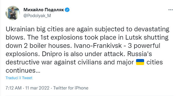 guerra in ucraina tweet