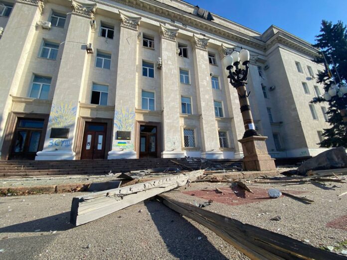 Edificio Kherson danneggiato