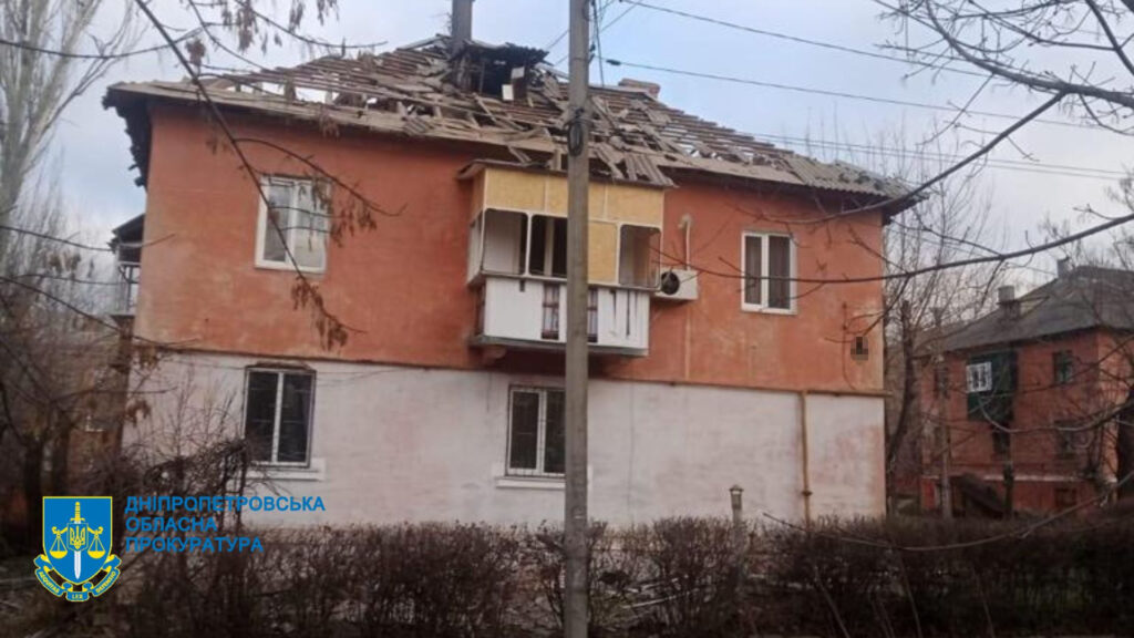 Edificio del Dnipro danneggiato dai russi