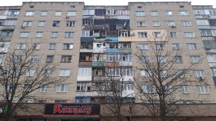 Edificio di Kharkiv danneggiato
