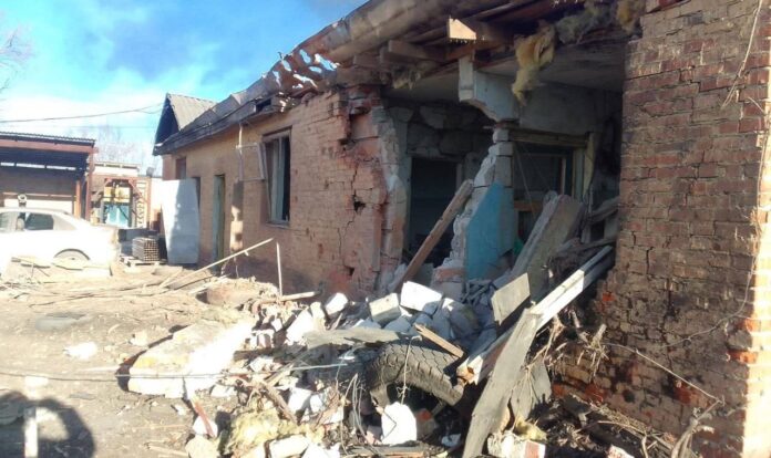 Edificio di Shebekino in Russia distrutto dalle bombe